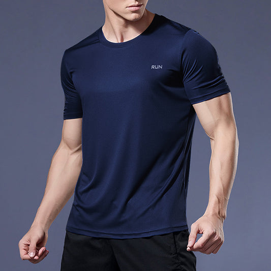 Men's Quick-Dry Ice Silk Sports T-Shirt – Short Sleeve Breathable Fitness & Running Top